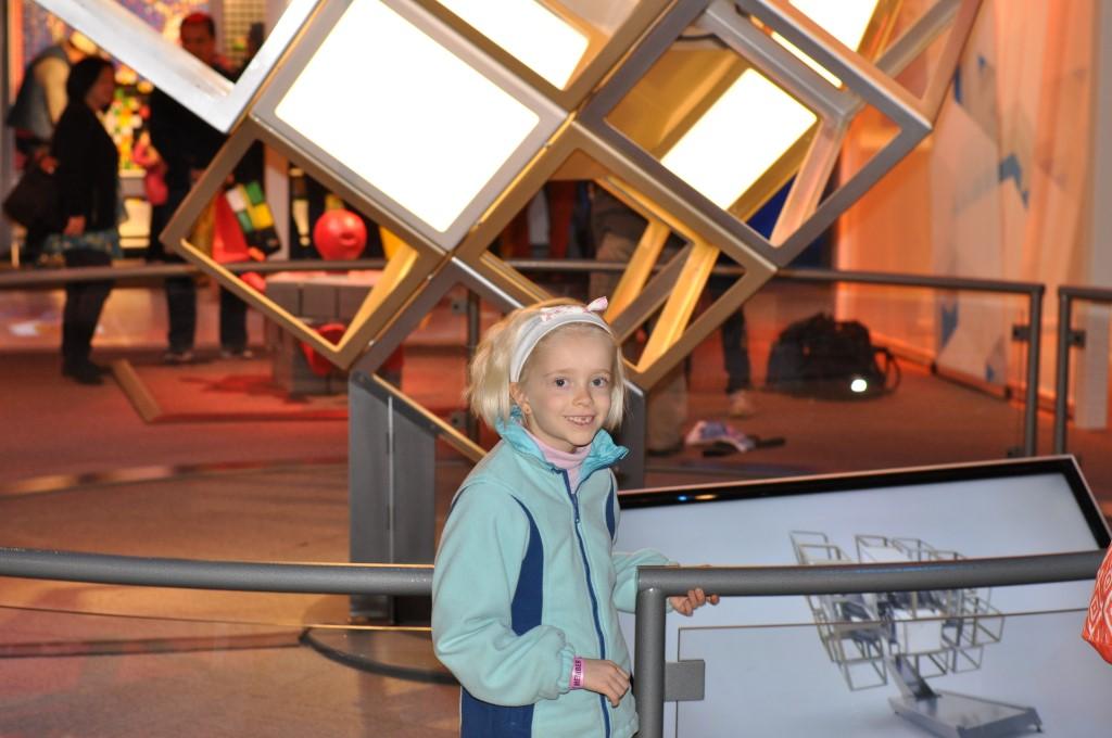 Marica in front of the giant cube